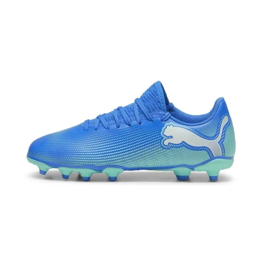 PUMA FUTURE 7 PLAY Abrasion Resistant Low top Kids' Soccer Shoes Blue/Green Kids'
