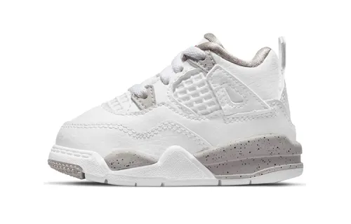 Jordan Air Jordan 4 Oreo Comfortable and Durable High Top Retro Basketball Shoes White Gray Infants and Toddlers