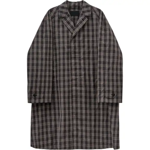【Previous Season】gingham-check cotton coat