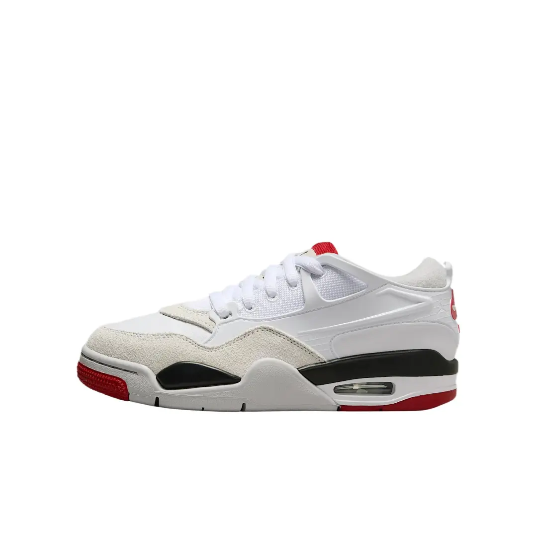 Jordan Air Jordan 4 Genuine Leather Cushioning Low top Kids' Training Shoes White Teenagers