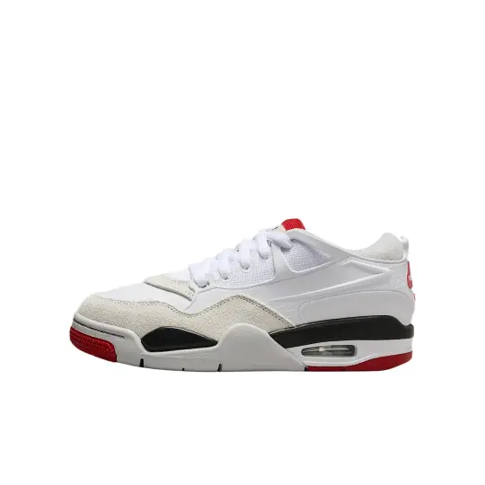 Jordan Air Jordan 4 Genuine Leather Cushioning Low top Kids' Training Shoes White Teenagers