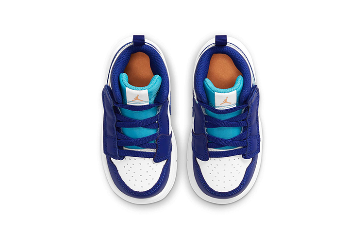 Детские кеды Jordan Air Jordan 1 Mid Alt (бело-голубой) — фото 6