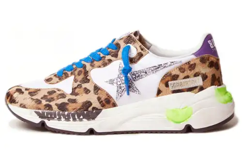 Golden Goose Running Sole Casual Shoes Women's Low Top Leopard Print