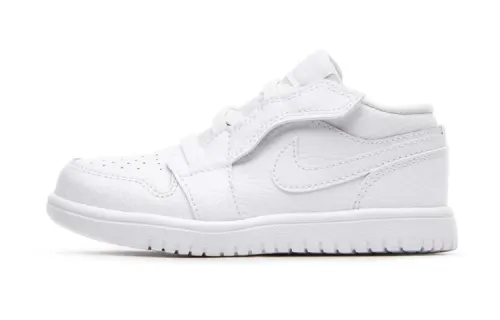 Jordan Air Jordan 1 Low comfortable non-slip shock-absorbing wear-resistant low-top children's basketball shoes pure white for children and middle-aged children