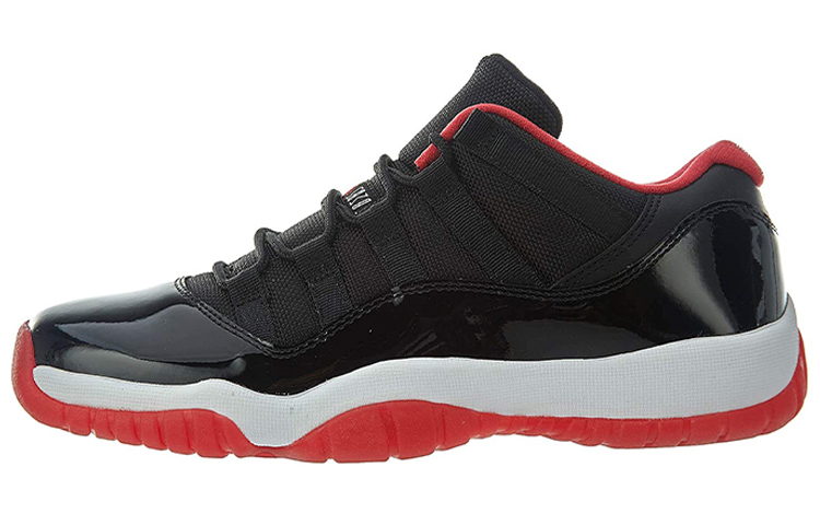 Jordan Air Jordan 11 Retro Low Bred Comfortable Low-top Children's Basketball Shoes Black Red Same Style for Men and Women
