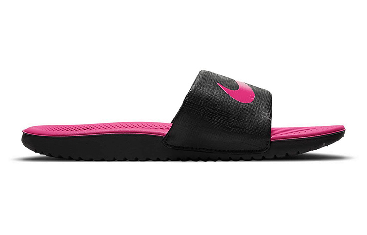 Детские шлепанцы Nike Kawa (черно-розовая) — Чёрный / розовый — фото 2