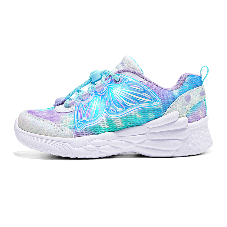 Кеды Skechers со светящейся подошвой (серебряно-лавандовые)