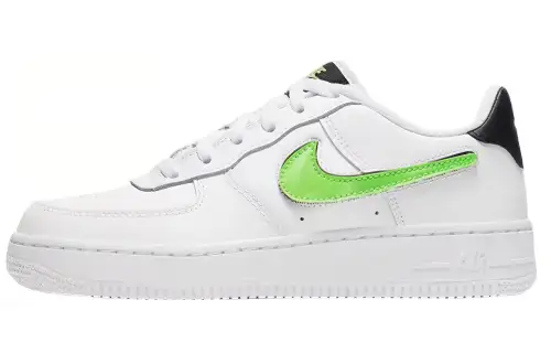 Nike Air Force 1 Low Removable Swoosh White Green Strike GS