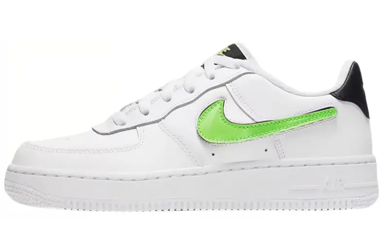 Nike Air Force 1 Low Removable Swoosh White Green Strike GS