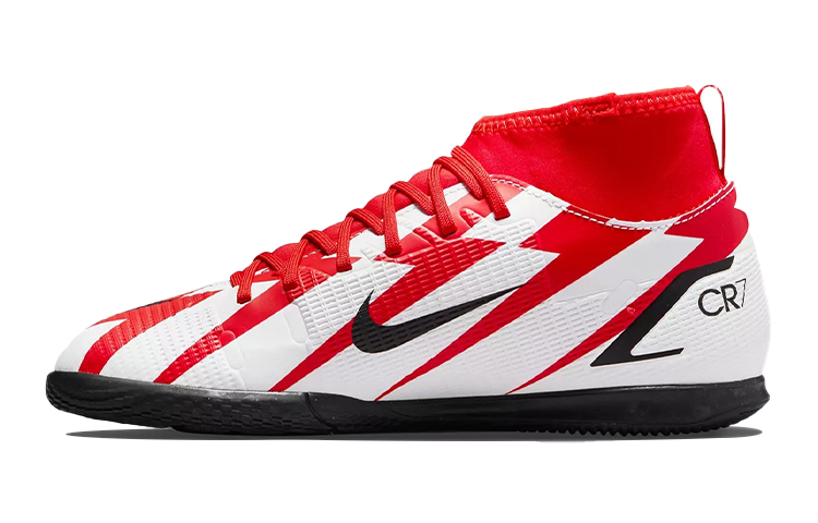Nike Jr Superfly 8 Mercurial 14 Club Cr7 Indoor Anti-slip Shock Absorbing Wear-Resistant Mid-top Children's Football Shoes Red Children's Style