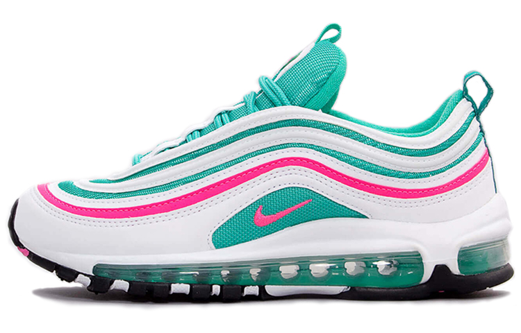 Кроссовки Nike NikeAir Max 97 South Beach GS (зелено-красно-белые)