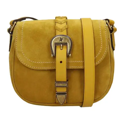 Golden Goose Suede Leather Crossbody Bag, Shoulder Bag Small Women's Yellow