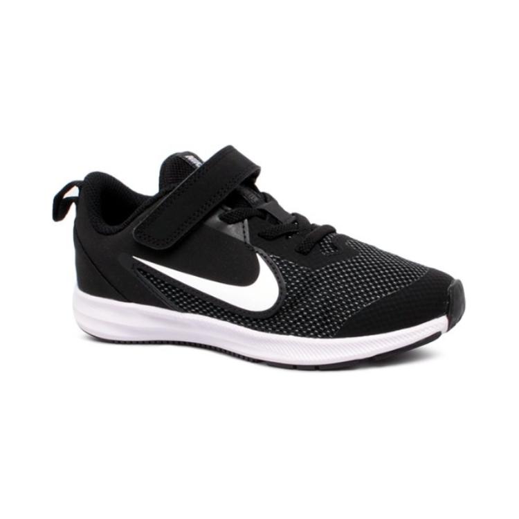 Детские кроссовки Nike Downshifter 9 (черно-белые) — Чёрныйбелый — фото 3