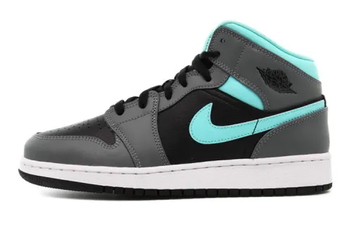 Jordan 1 Mid GS Grey Aqua