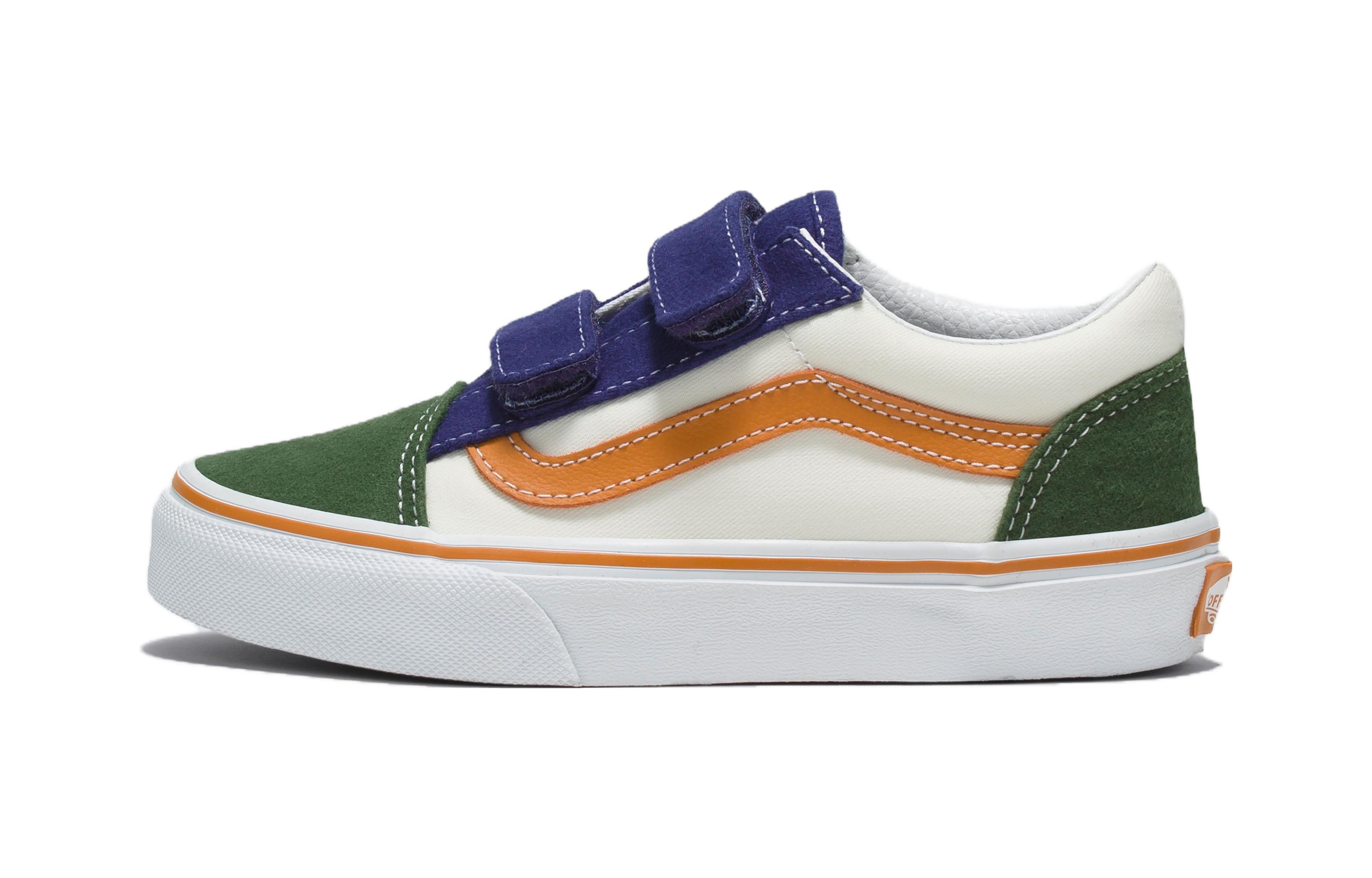Детские кеды Vans Old Skool V (белыйзеленый)