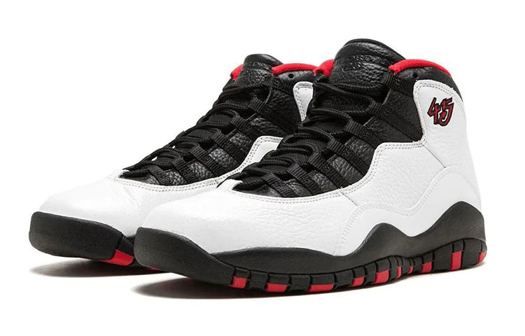 Кеды Jordan Air Jordan 10 Retro Double Nickel GS (бело-черно-красные) — 白/黑/大红 — фото 4