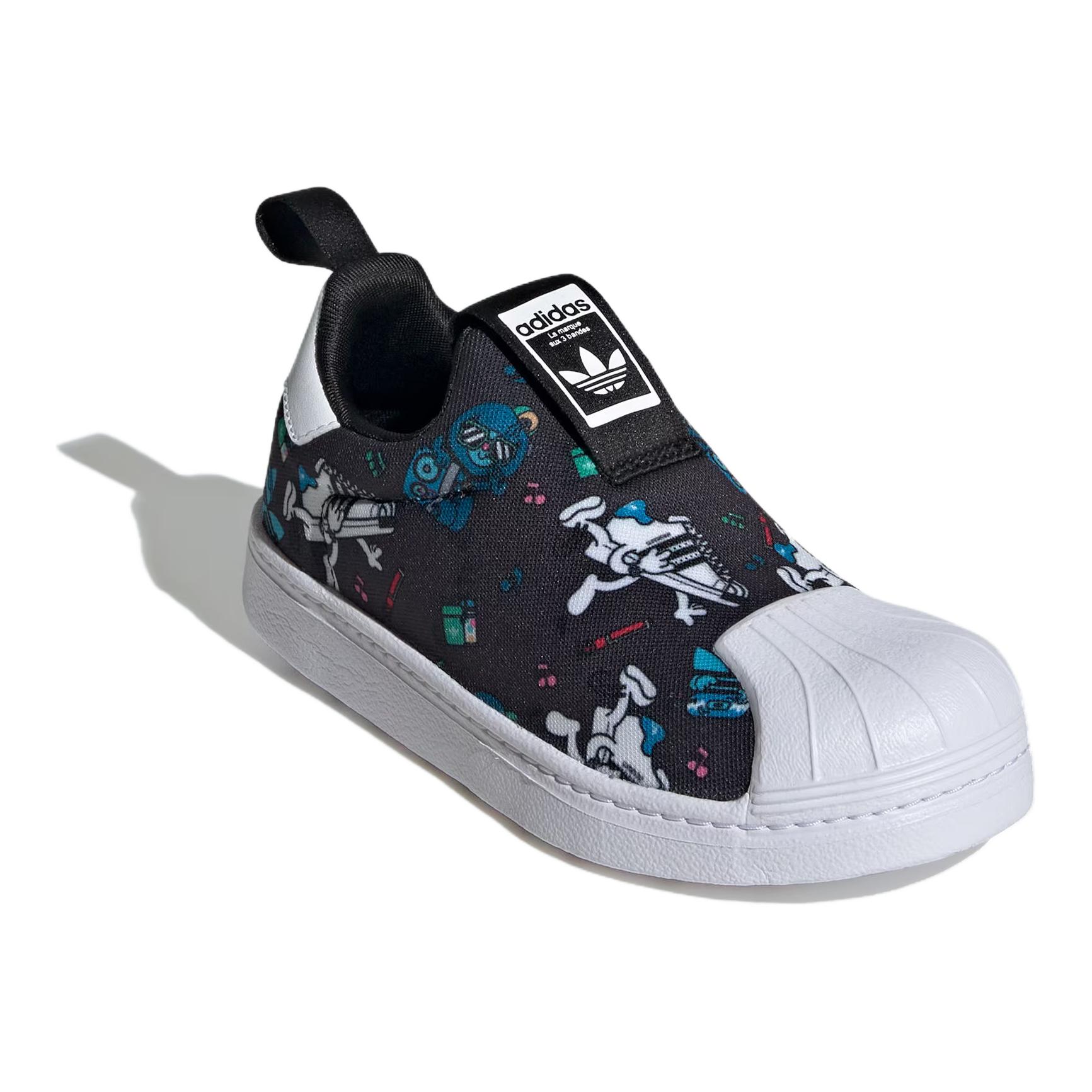 Детские кроссовки adidas originals SUPERSTAR 360 (черно-бело-синие) — Чёрный / белый / синий — фото 5