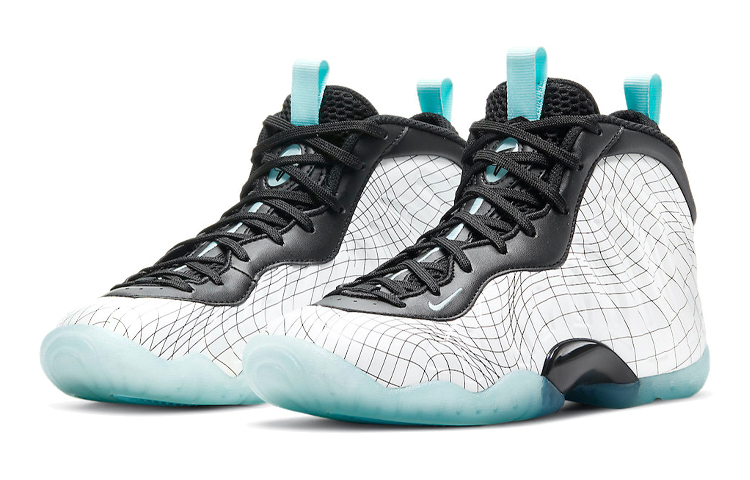 Кроссовки Nike Foamposite One Little Posite (бело-голубые) — фото 3