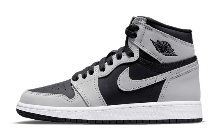 Jordan Air Jordan 1 High OG \"Shadow 2.0\" Deerskin leather, classic and versatile, non-slip, shock-absorbing and wear-resistant, high-top children's basketball shoes, shadow gray