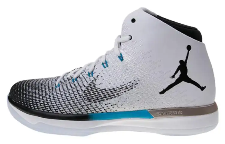 Jordan Air Jordan 31 Slip Resistant Cushioning High top Basketball Shoes Black White Gradient Unisex