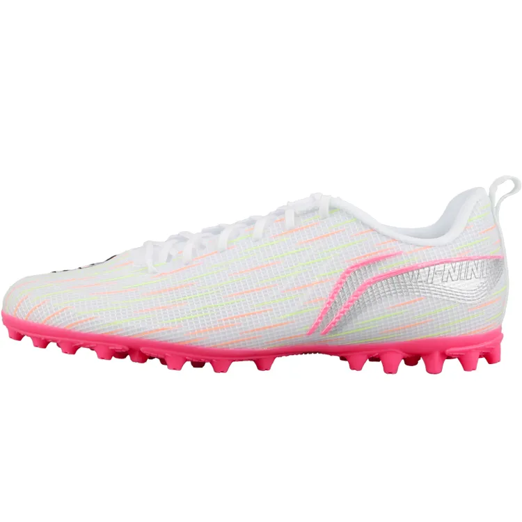 Li Ning YOUNG PU Polyurethane Kids' Soccer Shoes Pink Color Kids'