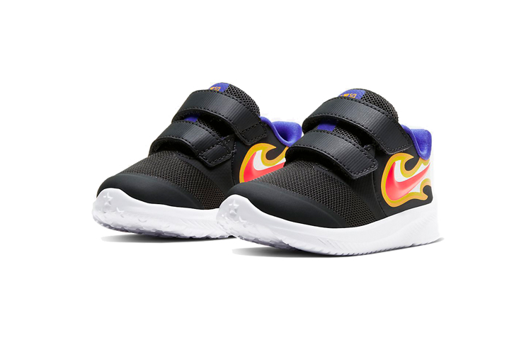 Детские кроссовки Nike Star Runner 2 Fire (серые) — 暗烟灰/波斯紫/欧皮特黄/激光红 — фото 4