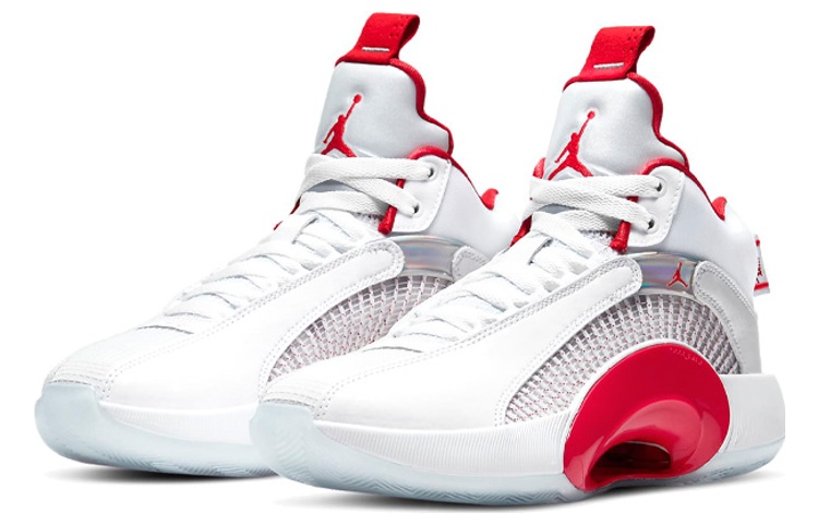 Баскетбольные кроссовки Jordan Air Jordan 35 GS (бело-красные) — Белый / красный — фото 5