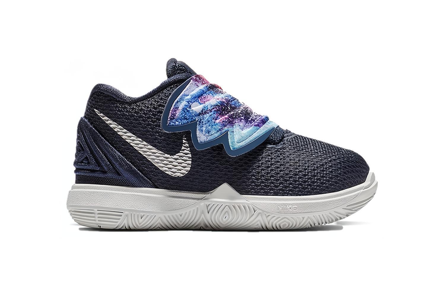 Детские кроссовки Nike Kyrie 5 Multi-Color (черно-белые) — Чёрный / белый — фото 3