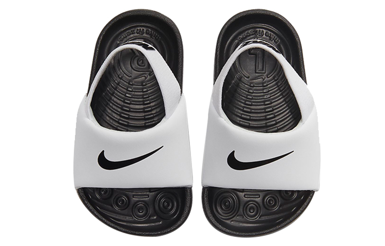 Детские шлепанцы Nike Kawa Slide (черно-белые) — Чёрныйбелый — фото 5