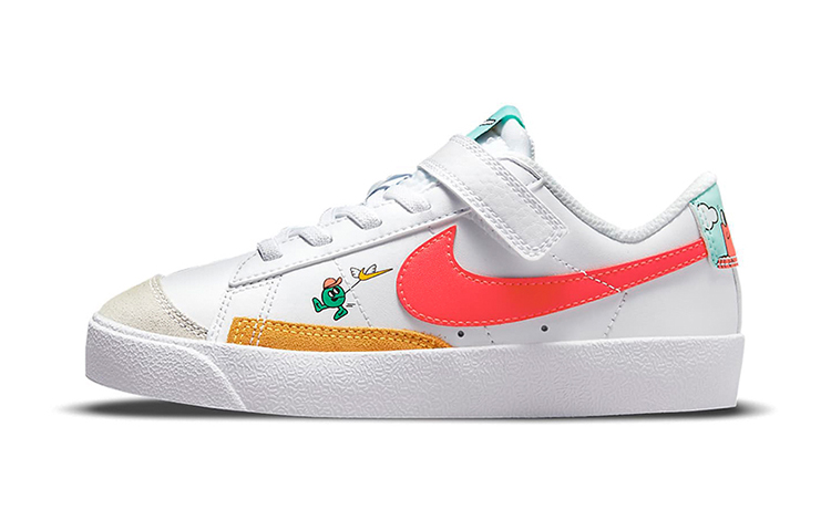 Детские кеды Nike Blazer Low '77 (бело-розово-синие)