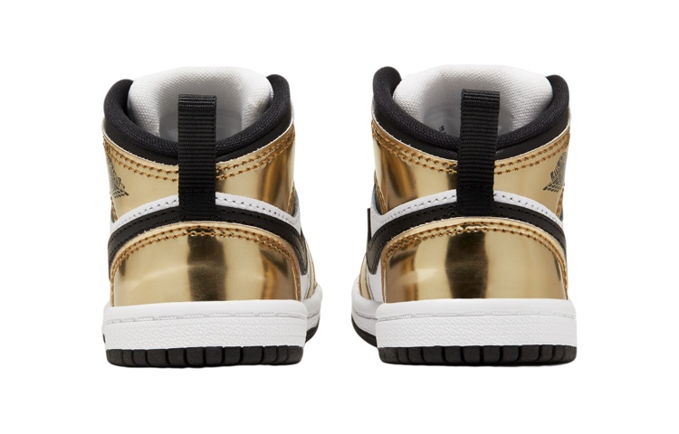 Кроссовки Jordan Air Jordan 1 Mid SE "Metallic Gold" (бело-золотые) — Белыйзолотой — фото 5