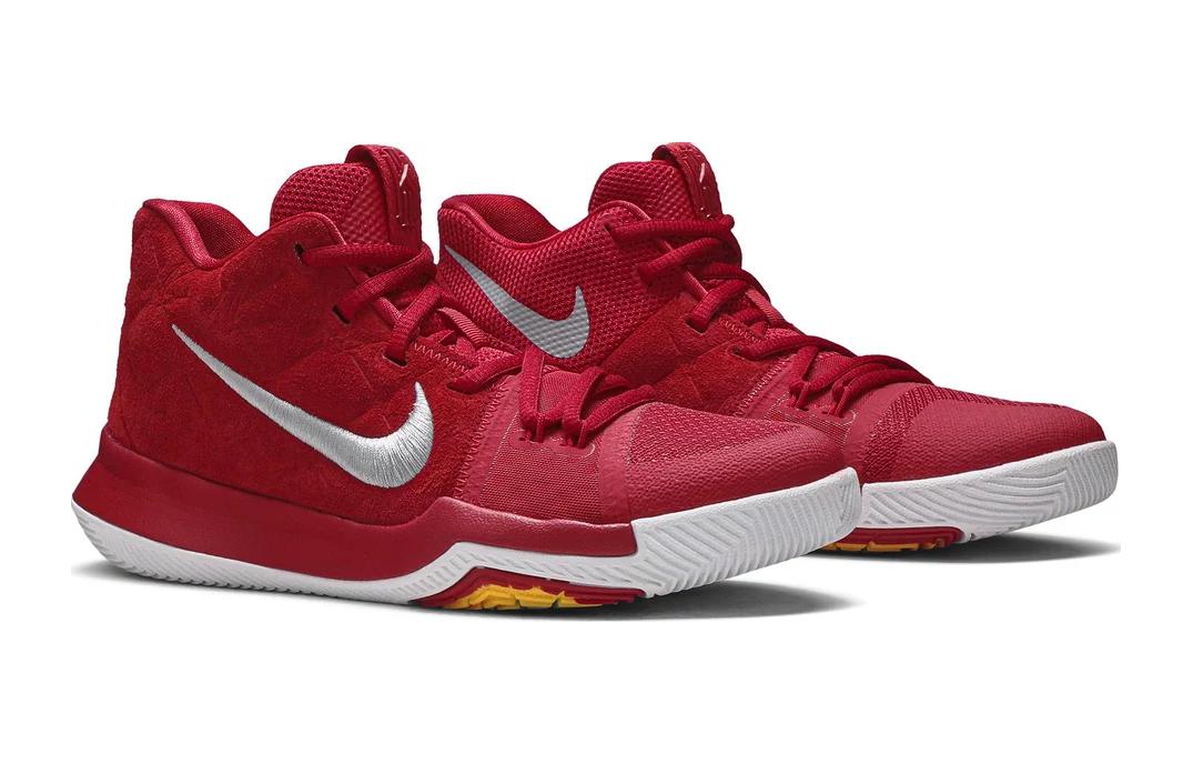Мужские кроссовки Nike Kyrie 3 Grade School (красно-белые) — фото 3
