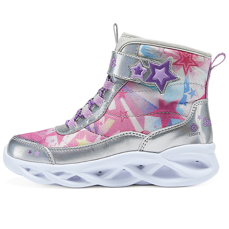 Женские ботинки Skechers (серебристые)