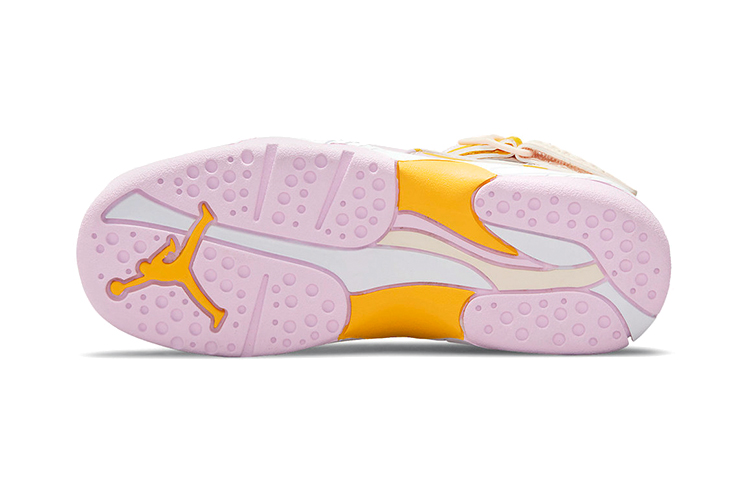 Детские кроссовки Jordan Air Jordan 8 "Arctic Punch" (бело-розово-оранжевые) — Белый / розовый / оранжевый — фото 8