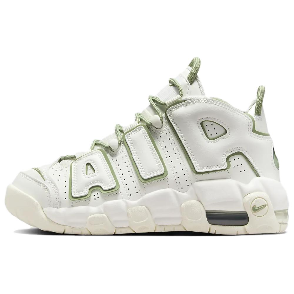 Мужские кроссовки Nike Air More Uptempo (бело-зеленые)