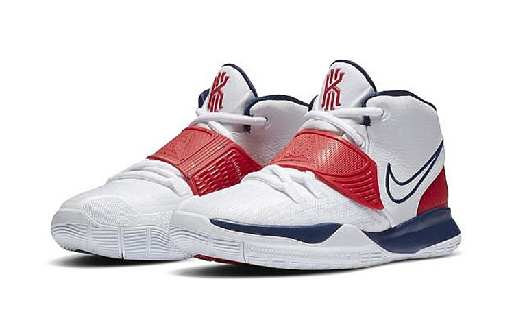 Детские кроссовки Nike Kyrie 6 “USA” (белый, синий, красный) — Белыйсинийкрасный — фото 5