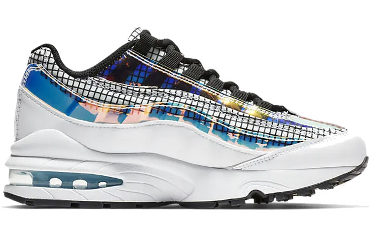 Кроссовки Nike NikeAir Max 95 GS (белые) — 白色/视线蓝/爆炸绿黄/黑 — фото 4