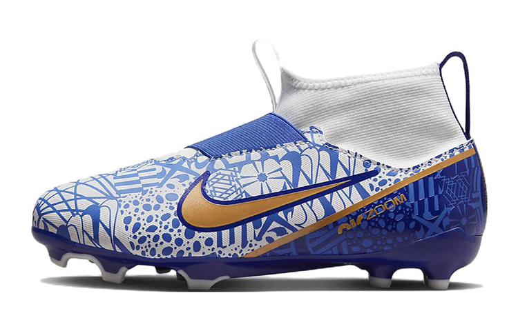 Nike Jr. Mercurial Superfly 9 Mercurial 15 Academy CR7 MG artificial grass football boots white and blue children's style