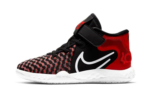 Nike KD Trey 5 VII Durant anti-slip, shock-absorbing and wear-resistant mid-top children's basketball shoes black and red for children and middle-aged children