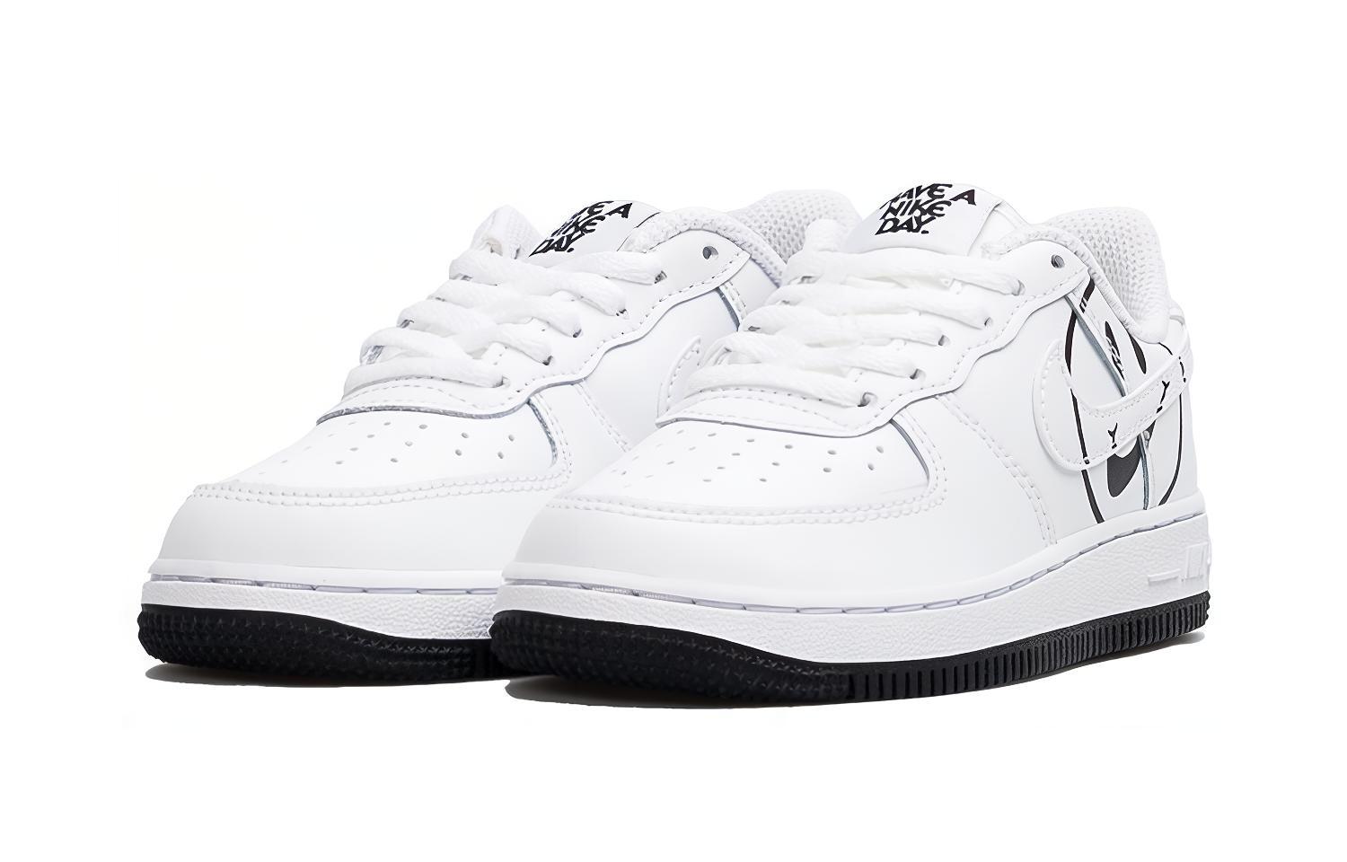 Детские кеды Nike Air Force 1 LV8 2 (белый / черный) — Белый / чёрный — фото 5