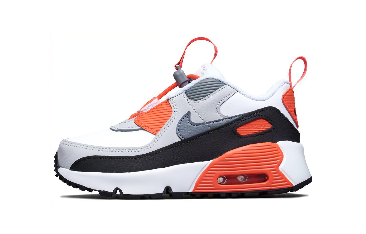 Кеды Nike Air Max 90 Toggle (серо-бело-оранжевые)