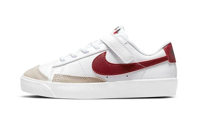 Nike Blazer 77 Low top Kids' Skateboarding Shoes White Red Children Aged 3 7 Years Old