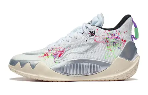 Li-Ning Children's JB1 Jimmy Butler Generation Anti-slip, Shock Absorbing and Wear-Resistant Mid-top Children's Basketball Shoes Standard White Same Style for Men and Women