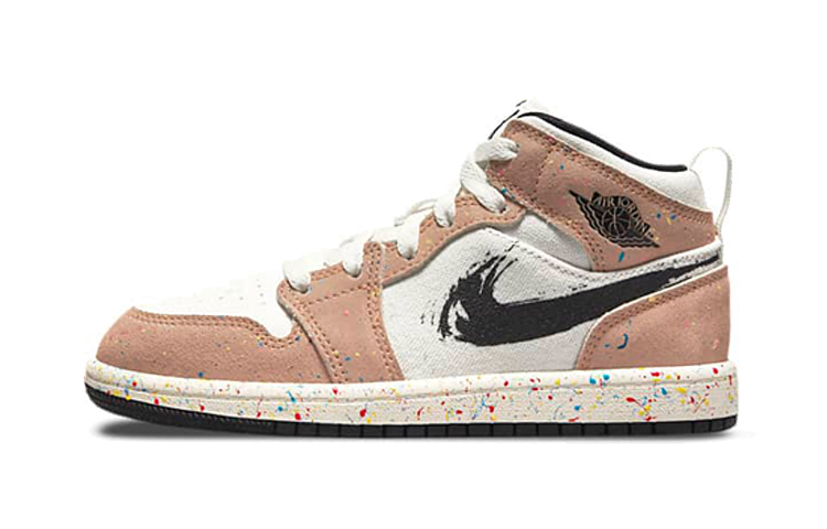 Детские кроссовки Jordan Air Jordan 1 (бело-черно-коричневые)