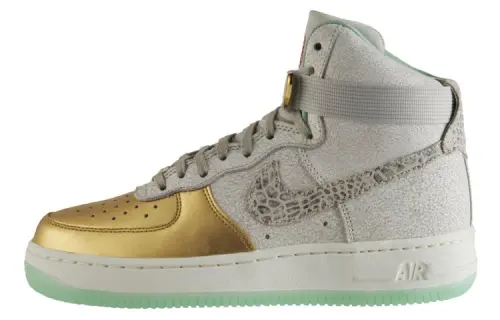 Nike Air Force 1 Year Of The Horse High top Skateboard Shoes Light Bone Gold Unisex