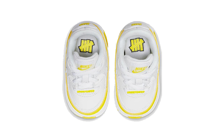 Детские кроссовки UNDEFEATED x Nike Air Max 90 (бело-желтые) — Белыйжёлтый — фото 5