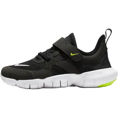 Nike Free RN 5.0 comfortable Velcro sports low-top children's running shoes black and white green children's