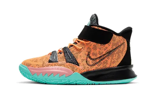 Nike Kyrie 7 Play for the Future BP Play for the Future All-Stars Zhongbang Children's Basketball Shoes Black Orange and Green Small and Medium Children
