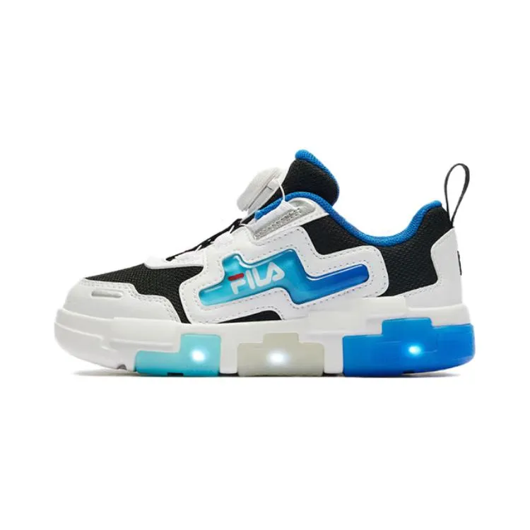 FILA KIDS BOA Comfortable Slip Resistant Abrasion Resistant Low top Kids' Training Shoes Black White Blue