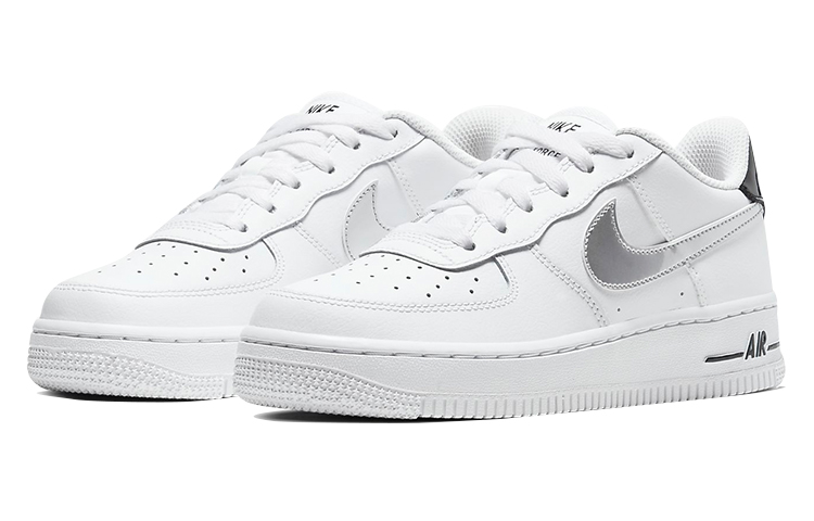 Кеды Nike Air Force 1 (бело-серебряные) — фото 5